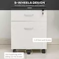 Vinsetto 2-Drawer Locking Office Filing Cabinet w/ 5 Wheels Rolling Storage Hanging A4 Cupboard Home Organisation White Wood Grain - 7