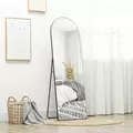 HOMCOM 150cm Arched Full Length Mirror - Black - 2