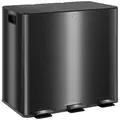 HOMCOM 3 x 15L Pedal Bin, Steel Triple Kitchen Bin with Soft Close Lid, Removable Inner Buckets, Fingerprint-Proof, Black - 1