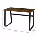 HOMCOM Computer Table, Writing Desk with Steel Frame and Wood Top, Industrial Home Study Table, 115 x 58 x 74.5cm, Rustic Brown and Black - 3