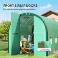 Outsunny 3 x 2 m Polytunnel Greenhouse, with Windows and Doors - Green - 6
