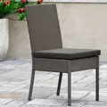 Outsunny Set of Four Armless Rattan Garden Chairs - Dark Grey - 7