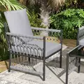 Outsunny 4 Piece Rattan Garden Furniture Set, 4 Seater Wicker Patio Conversation Set with 2 Armchairs, Loveseat, Glass Top Coffee Table and Cushions for Outdoor, Balcony, Grey - 9