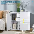 HOMCOM Sideboard, Modern Storage Cabinet with 2 Drawers, 2 Doors and Adjustable Shelf, Kitchen Cabinet for Living Room, Dining Room, High Gloss White - 6