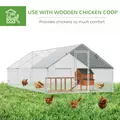 PawHut Large Hen Coop, Galvanised Walk In Chicken Run with Cover, 6 x 3 x 2m, Silver - 5
