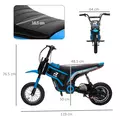 HOMCOM 24V Electric Motorbike 18km/h with Twist Grip Throttle, Enhanced Power and Extended Range - Blue - 3