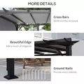 Outsunny 3 x 3(m) Outdoor Pergola, Garden Pergola Gazebo with Adjustable Canopy, Grey - 6