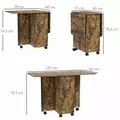 HOMCOM Multi-Storage Six-Person Drop Leaf Dining Table -  Rustic Brown - 3