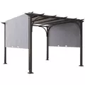 Outsunny 3 x 3(m) Outdoor Pergola, Garden Pergola Gazebo with Adjustable Canopy, Grey - 1