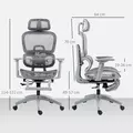 HOMCOM Multi-Adjustable Mesh Office Chair - Grey - 3