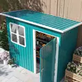 Outsunny 7 x 4ft Galvanised Steel Garden Shed, with Lock and Gloves - Green - 8