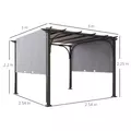 Outsunny 3 x 3(m) Outdoor Pergola, Garden Pergola Gazebo with Adjustable Canopy, Grey - 3