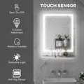 kleankin LED Bathroom Mirror with Lights and Shelf, Illuminated Makeup Mirror, Vanity Mirror with 3 Colour, Smart Touch, Anti-Fog - 4