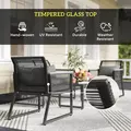 Outsunny 4 Pieces Rattan Garden Furniture Set - Charcoal Grey - 4