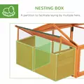 PawHut Wooden Chicken Coop with Nesting Box, Openable Roof, for 4-8 Chickens - 7