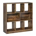 HOMCOM 3-Tier Bookcase, Storage Shelf Unit with Open Compartments, for Living Room, Bedroom, Office, Divider, 97.5 x 30 x 100 cm, Rustic Brown - 1