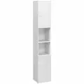 kleankin Multi-Storage Slim Bathroom Cabinet - High Gloss White - 1