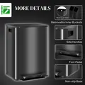 HOMCOM 60L Dual Compartment Stainless Steel Bin, with Deodoriser Holders - Black - 7