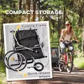 HOMCOM 2 Seat Bike Trailer with 5 Point Harness, Baby Bike Stroller with Safety Flag, Reflectors, for 18+ Months, Black - 6