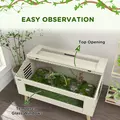 PawHut 140L Vivarium for Snakes, Lizards, Horned Frogs, Chameleons, Hamsters, Gerbils with Tempered Glass Windows - 5