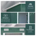 Outsunny 7 x 4ft Outdoor Storage Shed with Foundation Kit, Lean to Metal Garden Shed for Log, Rubbish Bin, Tool, Lawnmower, Bike, Patio and Lawn Use, Green - 6