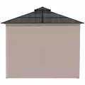Outsunny 3 x 3 (m) Outdoor Polycarbonate Gazebo, Double Roof Hard Top Gazebo with Galvanised Steel Frame, Nettings & Curtains for Garden, Lawn, Patio and Deck, Khaki - 8