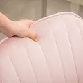 HOMCOM Velvet-Feel Tub Office Chair, with Seat Cushion - Pink - 8