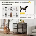 PawHut 80cm Furniture Style Dog Crate Dog Cage End Table Indoor with 3 Doors Soft Washable Cushion, for Medium Sized Dogs - 4