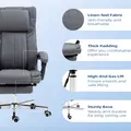 HOMCOM High Back Computer Desk Chair, Executive Office Chair with Adjustable Headrest, Footrest, Reclining Back, Dark Grey - 8