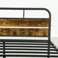 HOMCOM Industrial-Style King Bed Frame - Black/Brown - 9