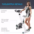 HOMCOM Folding Exercise Bike, Fitness Bicycle Indoor Trainer, 8-Level Magnetic Resistance Adjustable, with LCD Monitor, Pulse Sensor, Grey - 7