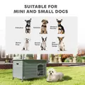 PawHut Wooden Dog House with Removable Bottom, Wire Door, Openable Top, Pet Shelter for Small Dog, 80 x 55 x 53.5cm, Dark Grey - 8
