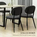 HOMCOM Set of Four Boucle Dining Chairs - Black - 7