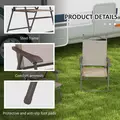 Outsunny Set of Two Folding Garden Chairs, with Fabric Mesh Seats - Mixed Brown - 6
