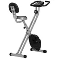 HOMCOM Folding Exercise Bike, Fitness Bicycle Indoor Trainer, 8-Level Magnetic Resistance Adjustable, with LCD Monitor, Pulse Sensor, Grey - 1