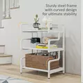HOMCOM 3-Tier Printer Stand with Storage Shelves, Printer Table, 55 x 40 x 77cm Printer Shelf for Home Office, Study, White - 5