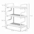 HOMCOM 3-Tier Printer Stand with Storage Shelves, Printer Table, 55 x 40 x 77cm Printer Shelf for Home Office, Study, White - 3