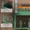 Outsunny Raised Planter with Greenhouse Cover, Mobile Elevated Garden Bed with Wheels and Bottom Shelf for Vegetables, Green - 5