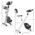 HOMCOM Folding Exercise Bike, Fitness Bicycle Indoor Trainer, 8-Level Magnetic Resistance Adjustable, with LCD Monitor, Pulse Sensor, Grey - 3