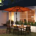 Outsunny 3(m) Solar LED Cantilever Parasol - Orange - 2