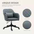Vinsetto Microfiber Office Chair, Desk Chair, Makeup Vanity Chair with Massage Lumbar Pillow and Rolling Wheels for Bedroom and Home, Grey - 8