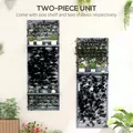 Outsunny Wall Mounted Plant Stands Set of 2, Fir Wood Flower Stand with Shelves and Slatted Trellis for Patio, Balcony, Porch - 4