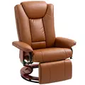 HOMCOM Faux Leather Recliner Chair - Brown - 1