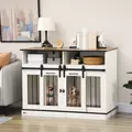 PawHut Dog Crate Furniture for Small and Large Dogs, with Movable Divider - White - 2