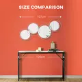 HOMCOM Metal Wall Mirrors, 107cm Modern Decorative Silver Mirror Decor Hanging, Home Wall Sculptures for Living Room Bedroom Dining Room - 7