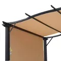 Outsunny Outdoor Retractable Pergola Garden Gazebo with Two Adjustable Side Canopy Overhead Sun Shade Backyard Canopy Cover, Steel Khaki 2.96x2.45x2.3m - 8