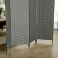 HOMCOM 4-Panel Room Dividers, Wave Fibre Freestanding Folding Privacy Screen Panels, Partition Wall Divider for Indoor Bedroom Office, 170 cm, Grey - 8