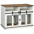 PawHut Dog Crate Furniture for Small and Large Dogs, with Movable Divider - White - 1
