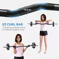 SPORTNOW 120cm EZ Barbell Bar for 5cm Weight Plates, with Spring Clips, 8kg - 4