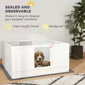 PawHut Whelping Box for Dogs with Whelping Pad, Adjustable Entrance, Non-slip Foot Pads, for Medium Dogs, 100 x 96cm - 6